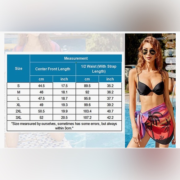 ๐AI'MAGE Sexy Sarong Bikini Wrap Cover Up Chiffon Wrap Skirts for Swimwear - Picture 6 of 10